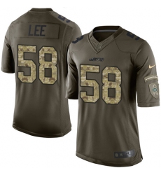 Men's Nike New York Jets #58 Darron Lee Elite Green Salute to Service NFL Jersey