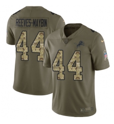 Youth Nike Detroit Lions #44 Jalen Reeves-Maybin Limited Olive/Camo Salute to Service NFL Jersey