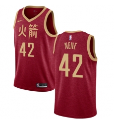Women's Nike Houston Rockets #42 Nene Swingman Red NBA Jersey - 2018 19 City Edition
