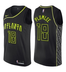 Men's Nike Atlanta Hawks #18 Miles Plumlee Swingman Black NBA Jersey - City Edition