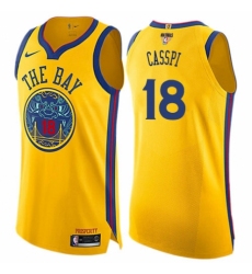 Youth Nike Golden State Warriors #18 Omri Casspi Swingman Gold 2018 NBA Finals Bound NBA Jersey - City Edition