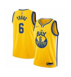 Men's Golden State Warriors #6 Nick Young Authentic Gold Finished Basketball Jersey - Statement Edition
