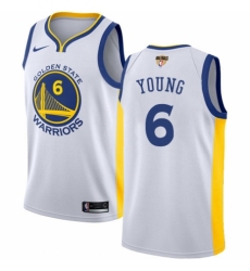 Men's Nike Golden State Warriors #6 Nick Young Authentic White Home 2018 NBA Finals Bound NBA Jersey - Association Edition