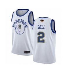 Men's Golden State Warriors #2 Jordan Bell Swingman White Hardwood Classics 2019 Basketball Finals Bound Basketball Jersey