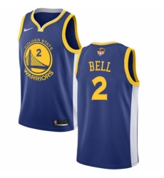 Youth Nike Golden State Warriors #2 Jordan Bell Swingman Royal Blue Road 2018 NBA Finals Bound NBA Jersey - Icon Edition