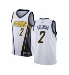 Men's Nike Indiana Pacers #2 Darren Collison White Swingman Jersey - Earned Edition