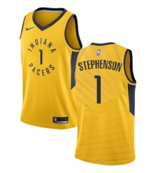 Youth Nike Indiana Pacers #1 Lance Stephenson Swingman Gold NBA Jersey Statement Edition