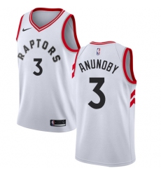 Men's Nike Toronto Raptors #3 OG Anunoby Swingman White NBA Jersey - Association Edition