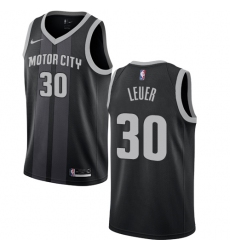 Men's Nike Detroit Pistons #30 Jon Leuer Swingman Black NBA Jersey - City Edition