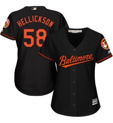 Women's Majestic Baltimore Orioles #58 Jeremy Hellickson Authentic Black Alternate Cool Base MLB Jersey
