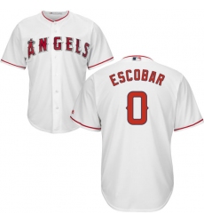 Men's Majestic Los Angeles Angels of Anaheim #0 Yunel Escobar Replica White Home Cool Base MLB Jersey