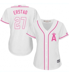 Women's Majestic Los Angeles Angels of Anaheim #27 Darin Erstad Replica White Fashion Cool Base MLB Jersey
