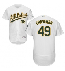 Men's Majestic Oakland Athletics #49 Kendall Graveman White Flexbase Authentic Collection MLB Jersey