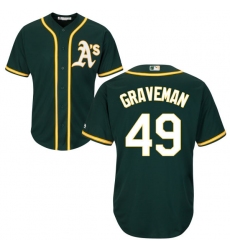 Youth Majestic Oakland Athletics #49 Kendall Graveman Replica Green Alternate 1 Cool Base MLB Jersey
