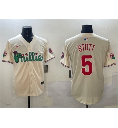 Men's Philadelphia Phillies #5 Bryson Stott Cream Phanatic Limited Stitched Jersey