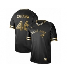 Men's Toronto Blue Jays #46 Brett Anderson Authentic Black Gold Fashion Baseball Jersey