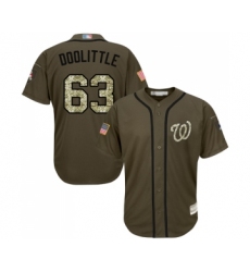 Men's Washington Nationals #63 Sean Doolittle Authentic Green Salute to Service Baseball Jersey