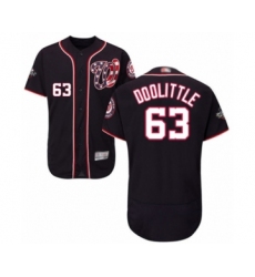 Men's Washington Nationals #63 Sean Doolittle Navy Blue Alternate Flex Base Authentic Collection 2019 World Series Bound Baseball Jersey