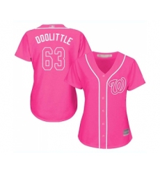 Women's Washington Nationals #63 Sean Doolittle Replica Pink Fashion Cool Base Baseball Jersey