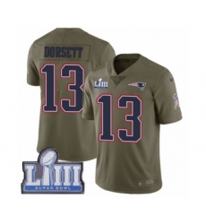 Youth Nike New England Patriots #13 Phillip Dorsett Limited Olive 2017 Salute to Service Super Bowl LIII Bound NFL Jersey