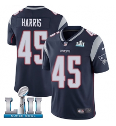 Men's Nike New England Patriots #45 David Harris Navy Blue Team Color Vapor Untouchable Limited Player Super Bowl LII NFL Jersey
