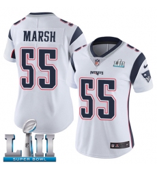 Women's Nike New England Patriots #55 Cassius Marsh White Vapor Untouchable Limited Player Super Bowl LII NFL Jersey
