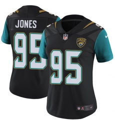 Women's Nike Jacksonville Jaguars #95 Abry Jones Black Alternate Vapor Untouchable Limited Player NFL Jersey