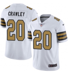 Men's Nike New Orleans Saints #46 Ken Crawley Limited White Rush Vapor Untouchable NFL Jersey