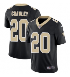 Youth Nike New Orleans Saints #20 Ken Crawley Black Team Color Vapor Untouchable Limited Player NFL Jersey