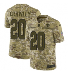 Youth Nike New Orleans Saints #20 Ken Crawley Limited Camo 2018 Salute to Service NFL Jersey