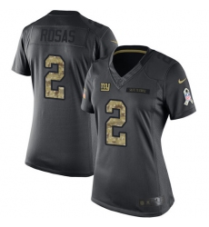Women's Nike New York Giants #2 Aldrick Rosas Limited Black 2016 Salute to Service NFL Jersey