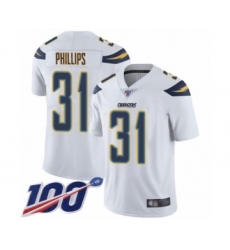 Men's Los Angeles Chargers #31 Adrian Phillips White Vapor Untouchable Limited Player 100th Season Football Jersey