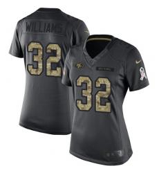 Women's Nike San Francisco 49ers #32 Joe Williams Limited Black 2016 Salute to Service NFL Jersey