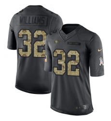 Youth Nike San Francisco 49ers #32 Joe Williams Limited Black 2016 Salute to Service NFL Jersey