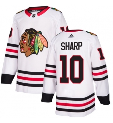 Men's Adidas Chicago Blackhawks #10 Patrick Sharp Authentic White Away NHL Jersey