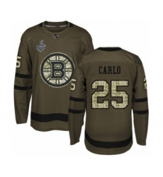 Men's Boston Bruins #25 Brandon Carlo Authentic Green Salute to Service 2019 Stanley Cup Final Bound Hockey Jersey