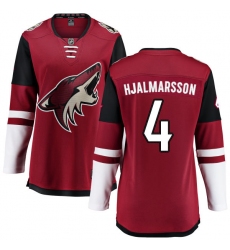 Women's Arizona Coyotes #4 Niklas Hjalmarsson Fanatics Branded Burgundy Red Home Breakaway NHL Jersey