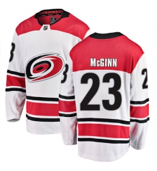 Men's Carolina Hurricanes #23 Brock McGinn Fanatics Branded White Away Breakaway NHL Jersey