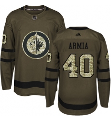 Men's Adidas Winnipeg Jets #40 Joel Armia Premier Green Salute to Service NHL Jersey