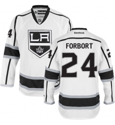 Women's Reebok Los Angeles Kings #24 Derek Forbort Authentic White Away NHL Jersey