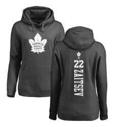 NHL Women's Adidas Toronto Maple Leafs #22 Nikita Zaitsev Charcoal One Color Backer Pullover Hoodie
