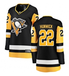 Women's Pittsburgh Penguins #22 Matt Hunwick Fanatics Branded Black Home Breakaway NHL Jersey