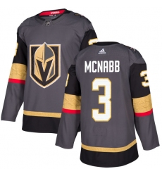 Men's Adidas Vegas Golden Knights #3 Brayden McNabb Authentic Gray Home NHL Jersey