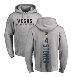 NHL Adidas Vegas Golden Knights #4 Clayton Stoner Gray Backer Pullover Hoodie