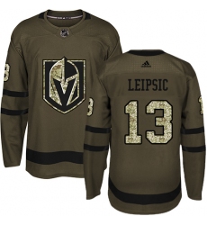 Men's Adidas Vegas Golden Knights #13 Brendan Leipsic Authentic Green Salute to Service NHL Jersey