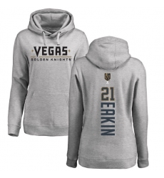 NHL Women's Adidas Vegas Golden Knights #21 Cody Eakin Gray Backer Pullover Hoodie