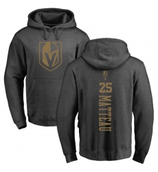 NHL Adidas Vegas Golden Knights #25 Stefan Matteau Charcoal One Color Backer Pullover Hoodie