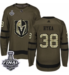 Youth Adidas Vegas Golden Knights #38 Tomas Hyka Authentic Green Salute to Service 2018 Stanley Cup Final NHL Jersey