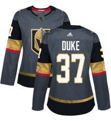 Women's Adidas Vegas Golden Knights #37 Reid Duke Authentic Gray Home NHL Jersey