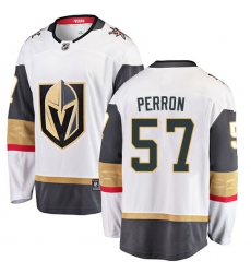 Men's Vegas Golden Knights #57 David Perron Authentic White Away Fanatics Branded Breakaway NHL Jersey